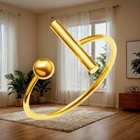 Image 4 of Gold Ball and Bar Ring