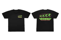 Image 3 of Midnight Runner S/S '25 collection: Green & Pink logo tee 