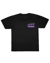 Image 2 of Midnight Runner S/S '25 collection: Blue & Pink logo tee 