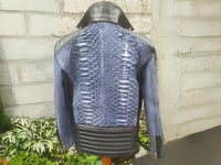 Image 2 of Biker Python Jacket - Real Snakeskin Leather Quilted Accents 