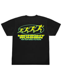 Image 1 of Midnight Runner S/S '25 collection: Yellow & Blue logo tee 