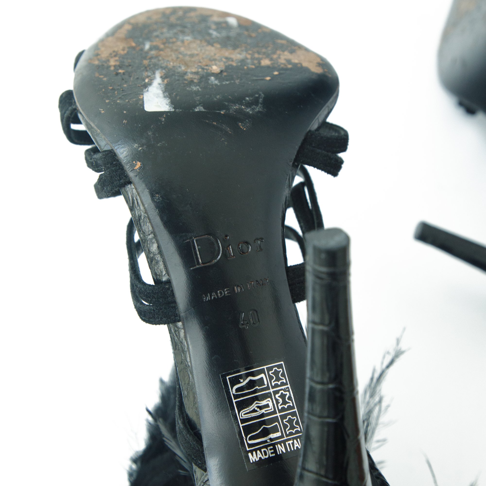 Image of Dior Ostrich Feather Heels