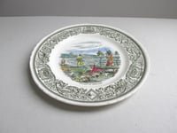 Image 2 of Vintage Mason's Pottery Plate 'Ducks in Delight' Angling Series, Georgian Style Illustration 