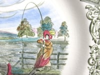 Image 6 of Vintage Mason's Pottery Plate 'Ducks in Delight' Angling Series, Georgian Style Illustration 