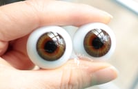Image 4 of 24mm - German Glass Eyes - Flat Back - Economy Eyes - Hazel - Large Iris