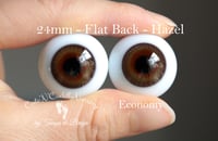 Image 1 of 24mm - German Glass Eyes - Flat Back - Economy Eyes - Hazel - Large Iris
