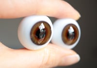 Image 2 of 24mm - German Glass Eyes - Flat Back - Economy Eyes - Hazel - Large Iris