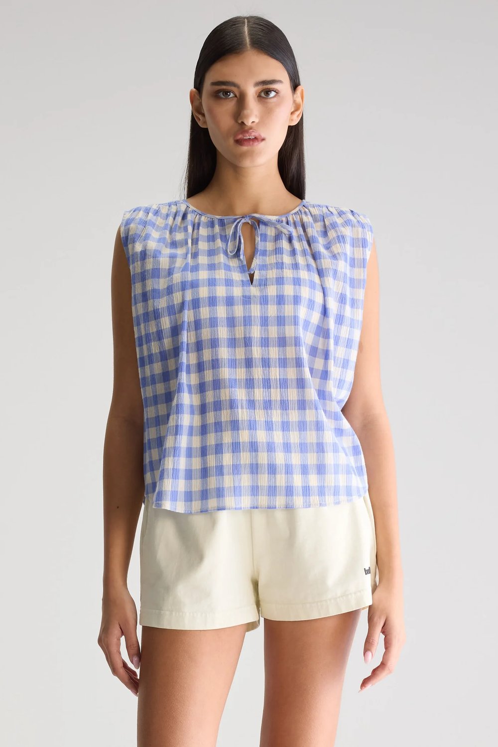 Image of 1-Blusa sin mangas cuadro vichy