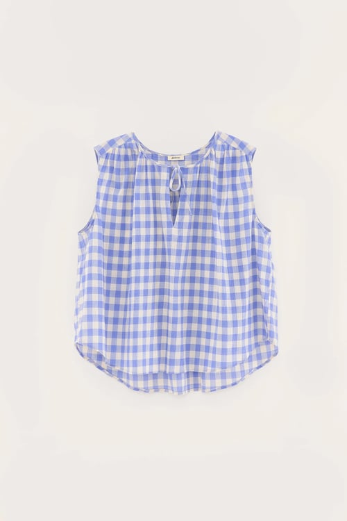 Image of 1-Blusa sin mangas cuadro vichy