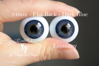 Image 1 of 24mm - German Glass Eyes - Flat Back - Economy Eyes - Dark Blue - Large Iris