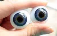 Image 4 of 24mm - German Glass Eyes - Flat Back - Economy Eyes - Dark Blue - Large Iris