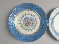 Image 2 of 2 x Antique Victoria Carlsbad Porcelain Plates, Ladies Hunting Rubies and Diamonds by Carl Larsen
