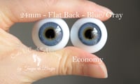 Image 1 of 24mm - German Glass Eyes - Flat Back - Economy Eyes - Blue-Gray - Large Iris