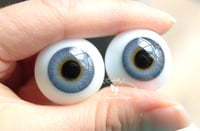 Image 4 of 24mm - German Glass Eyes - Flat Back - Economy Eyes - Blue-Gray - Large Iris