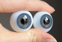 Image 2 of 24mm - German Glass Eyes - Flat Back - Economy Eyes - Blue-Gray - Large Iris