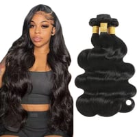 Image 1 of  Super  Virgin High Quality 100% Human Hair Weave  Malaysian Body waves
