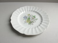 Image 3 of Vintage Royal Doulton 'Sutherland' Plate, Blue-White-Yellow Floral, c 1940s-1950s Pottery, 10 4/10"
