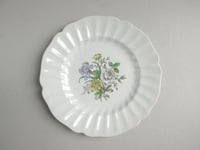 Image 1 of Vintage Royal Doulton 'Sutherland' Plate, Blue-White-Yellow Floral, c 1940s-1950s Pottery, 10 4/10"