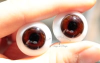 Image 4 of 20mm - German Glass Eyes - Flat Back - Chocoolate-Brown - Large Iris
