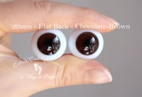 Image 1 of 20mm - German Glass Eyes - Flat Back - Chocoolate-Brown - Large Iris