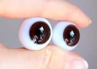 Image 2 of 20mm - German Glass Eyes - Flat Back - Chocoolate-Brown - Large Iris