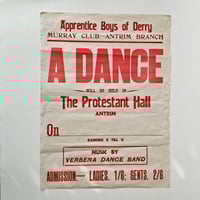 Image 1 of Vintage Original 'Apprentice Boys Of Derry Murray Club' Letterpress Dance Poster c.1950s