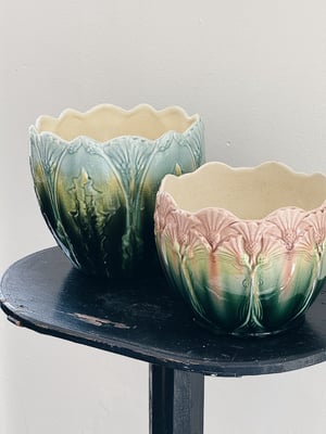 Rörstard Rosa og grøn tidsel majolica 