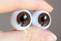 Image 2 of 20mm - German Glass Eyes - Flat Back - Haze - Large Iris