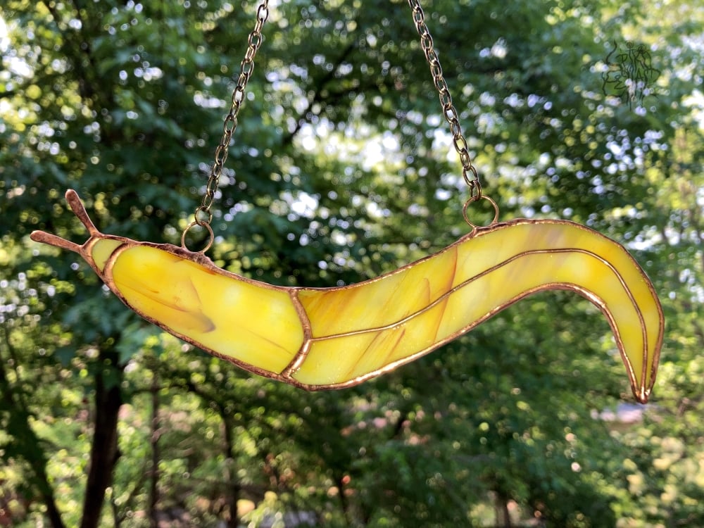 Image of Banana Slug - Lead Free Stained Glass