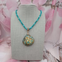 Image 3 of Rose gold bale and Ocean Jasper Pendant Necklace