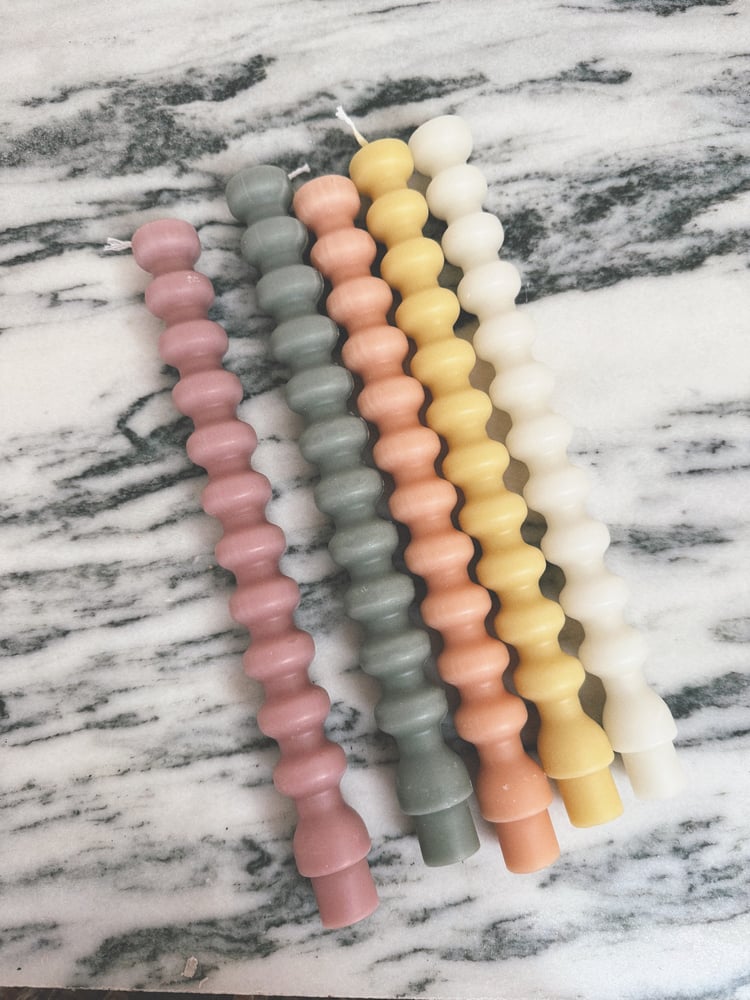 Image of Beaded Taper Candle 