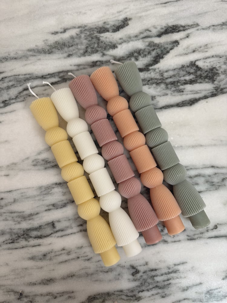 Image of Fluted Shapes Taper Candle 