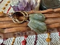 Image 6 of Carved Labradorite feather and brass earrings 