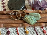 Image 8 of Carved Labradorite feather and brass earrings 