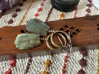 Image 15 of Carved Labradorite feather and brass earrings 