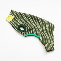 Image 3 of woven green black italian greyhound catneydogney upcycled dog jumpsuit pajama legs romper long iggy