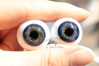 Image 4 of 20mm - German Glass Eyes - Flat Back - Dark Blue - Large Iris