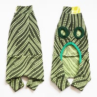 Image 2 of woven green black italian greyhound catneydogney upcycled dog jumpsuit pajama legs romper long iggy