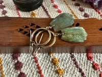Image 20 of Carved Labradorite feather and brass earrings 