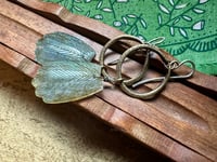 Image 21 of Carved Labradorite feather and brass earrings 