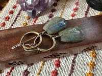 Image 22 of Carved Labradorite feather and brass earrings 