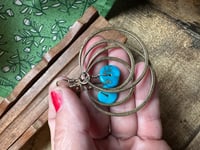 Image 6 of Two Rings Turquoise brass earrings 