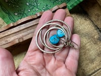 Image 12 of Two Rings Turquoise brass earrings 
