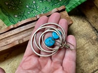 Image 13 of Two Rings Turquoise brass earrings 
