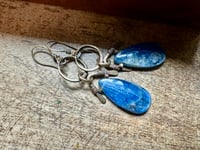 Image 2 of Blue Kyanite brass earrings 