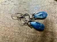 Image 4 of Blue Kyanite brass earrings 