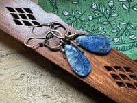 Image 5 of Blue Kyanite brass earrings 