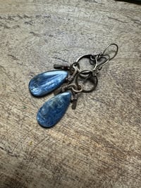 Image 15 of Blue Kyanite brass earrings 