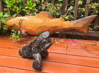 Image 1 of PL - Carved Fish on Burl