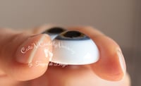 Image 3 of 22mm - German Glass Eyes - Flat Back - Blue/Gray - Large Iris